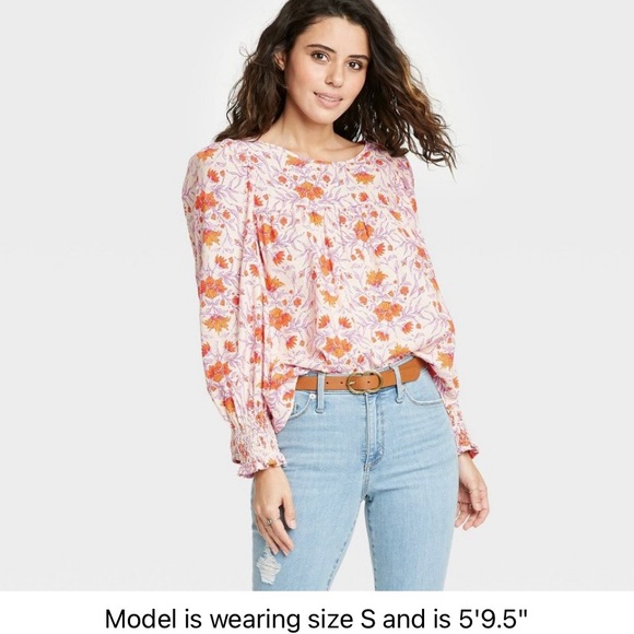 Universal Thread Women’s Small Floral Top 70s NWT Groovy Festival Hippie Love - Picture 3 of 7